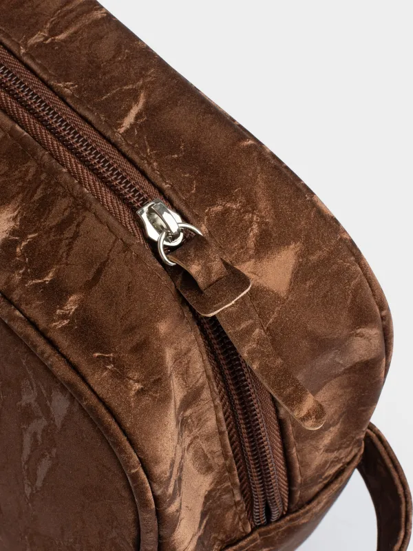 Косметикалық сөмке, 20х15 см, полиуретан, қоңыр, Krush, image-4