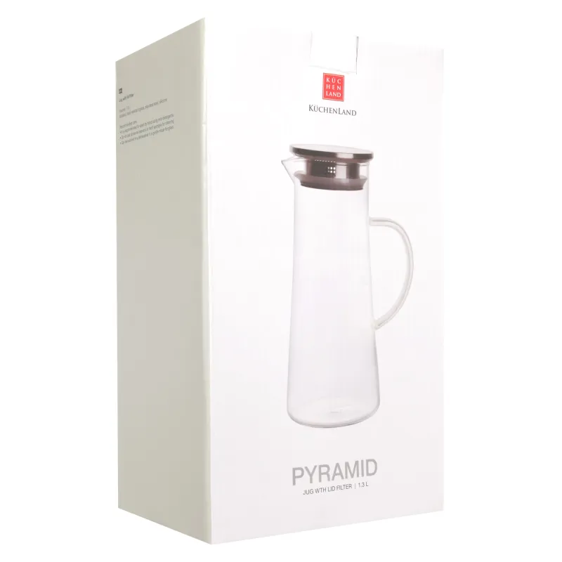 Құмыра, 1,3 л, сүзгі қақпағы, пайдаланылған Шыны / Болат, Пирамида, image-4
