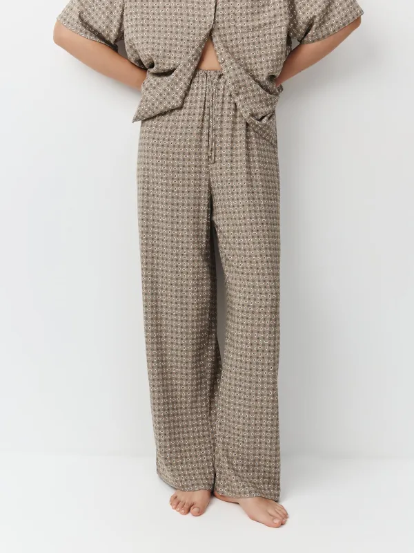 Әйелдер шалбары, өлшемі S, вискоза К, сарғылт-қоңыр, Өрнектер, Emri, image-1