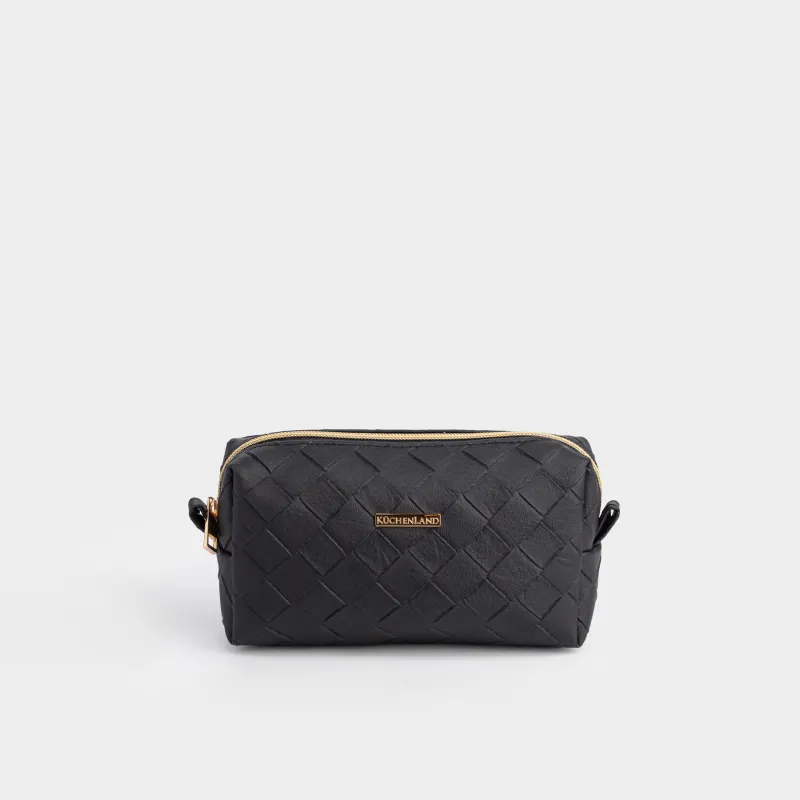 Косметикалық сөмке, 20х10 см, полиуретан, қара, Sennit