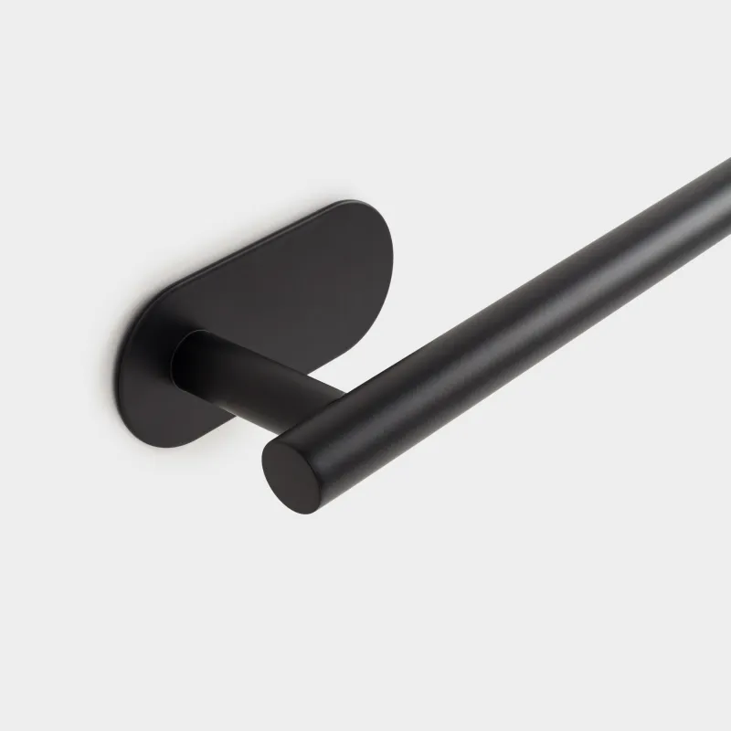 Держатель для полотенца, 50 см, настенный, на липучке, сталь, черный, Total black, image-4