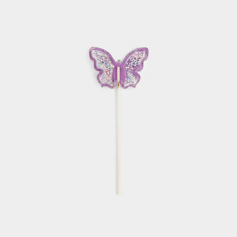 Мұз кәмпит, 35 гр, сылдырмақ, таяқшада, изомальт, күлгін, Көбелек, Sweet life