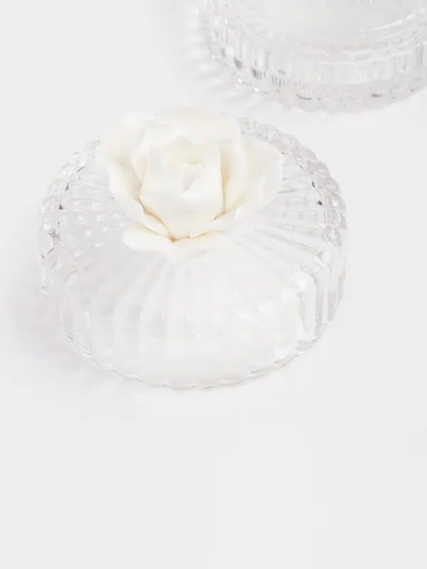 Емкость для хранения, 8х8 см 100 мл, стекло/фарфор P, Цветок, Rose, image-4