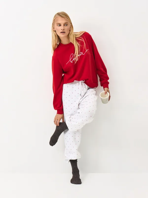 Әйелдер киім жиынтығы, үйге арналғанге арналған, өлшемі S, полиэстер/вискоза, қызыл және ақ, Жүректер, Jodie, image-7