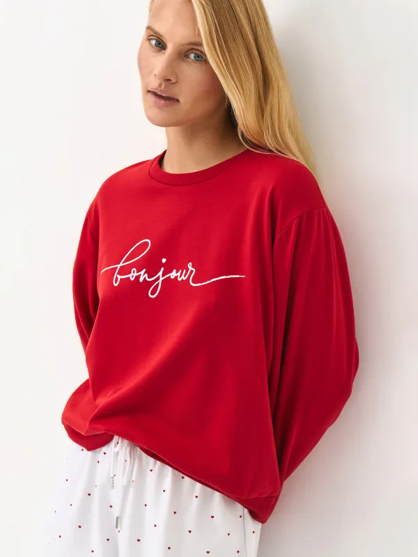 Әйелдер киім жиынтығы, үйге арналғанге арналған, өлшемі S, полиэстер/вискоза, қызыл және ақ, Жүректер, Jodie, image-5