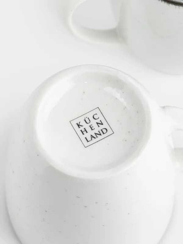 Саптыаяқ, 350 мл, 2 дана, керамика, ақ-сұр, дақты, Roxas, image-3