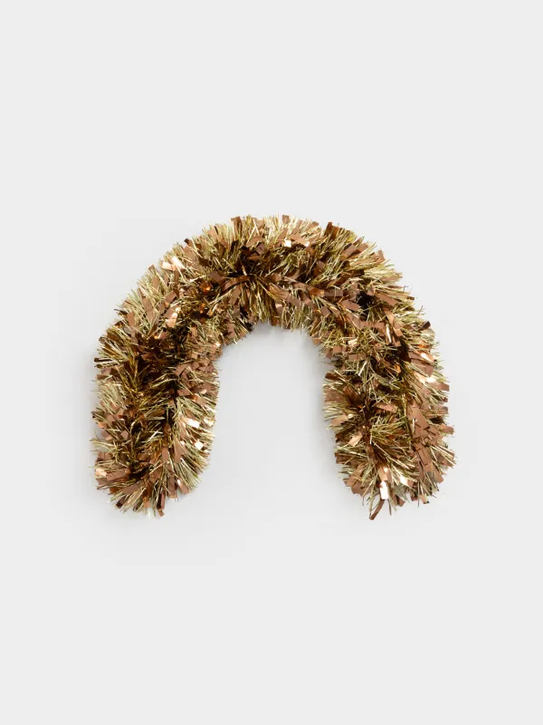 Гирлянда декоративная, 2 м, мишура, золотистая, L, Tinsel christmas, image-2