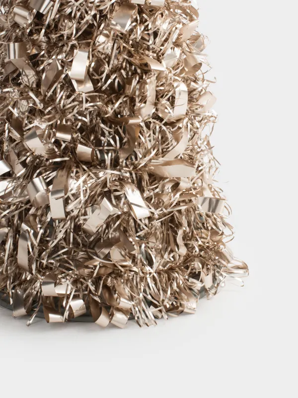 Шырша жасанды, 25 см, шырша жылтырағы/пластик, шампан, Ірі шырша жылтырағы, Tinsel christmas, image-2