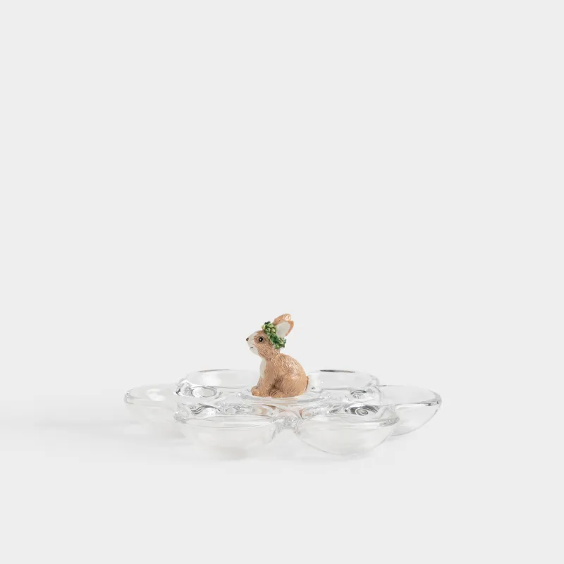 Пасха ыдысы, 18 см, 6 бөлім, шыны/полирезин, Қоян, Clear figure