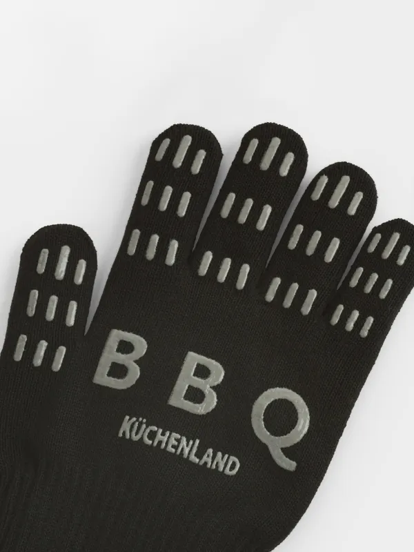 Ыстықтан қорғайтын қолғап, өлшемі М, полиэстер/силикон, қара, BBQ, image-4