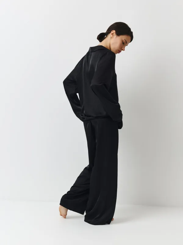 Брюки женские, домашние, черные, Chlollie, image-2