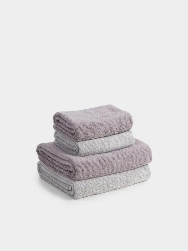 Комплект полотенец, 50х90/70х140 см, 4 шт, хлопок, лиловый/светло-серый, Terry cotton, image-0