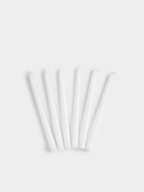 Хош иісті шам, 26 см, 6 дана, жіңішке, жаңа хош иіс, Luxury white, image-1