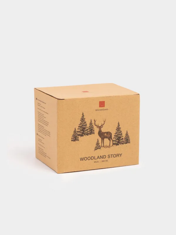 Саптыаяқ, 400 мл, керамика, ақ, Қарлы ормандағы бұғы, Woodland Story, image-4