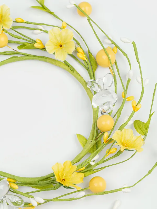 Венок для свечи, 10/20 см, пенопласт/пластик, Кролики и цветочки, Flora Easter decor, image-1