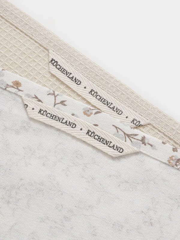 Асүйлік сүлгі, 40х60 см, 2 дана, мақта, сүт түстес/сарғылт-қоңыр, Винтажды гүлдер, La flore, image-4