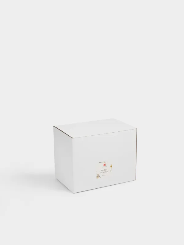 Кәмпит ыдысы, 22х13 см, керамика, сүт түстес және сарғылт-қоңыр, Себет пен гүлдері бар қоян, Rabbit in narcis, image-5