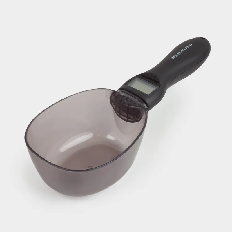 Таразы-қасық, үй жануарларына арналған тағам үшін, 23х9 см, электронды, пластик, қара, Pet