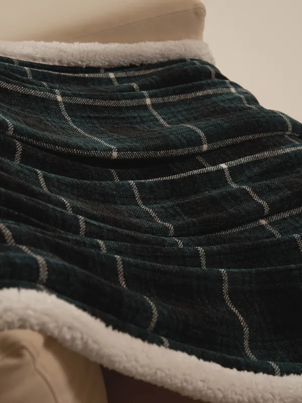 Жамылғы, 130х170 см, шениль/шерпа, қою жасыл, Тор, Hazel, image-4