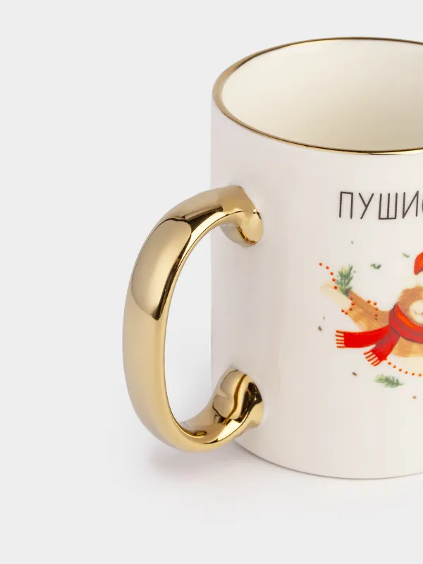 Саптыаяқ, 350 мл, фарфор N, ақ және алтын, ДИЗАЙН, Christmas friends, image-2