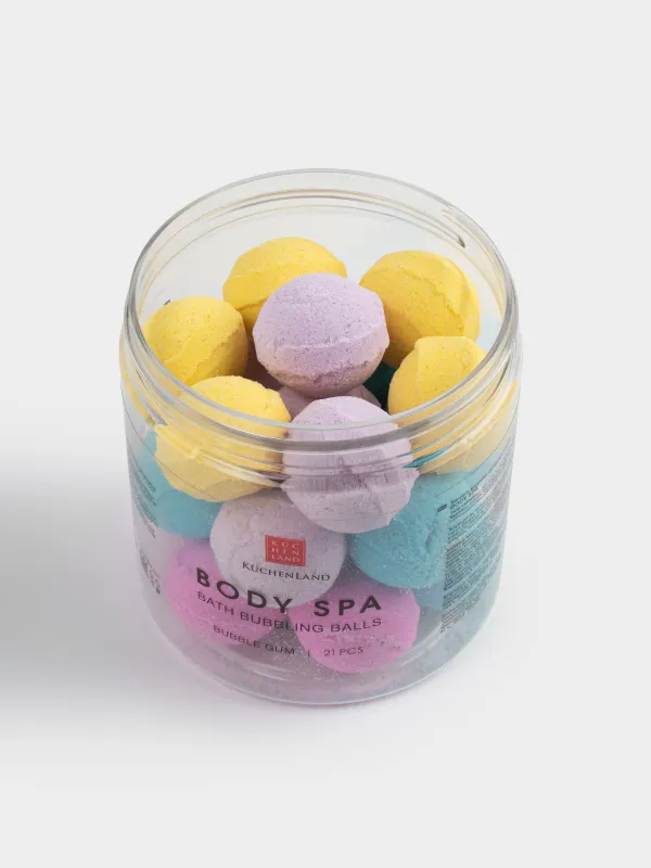 Ваннаға арналған бомба, 340 гр, 21 дана, сақтауға арналған құтыда, түрлі-түсті, Бабл-гам, Шар, Body spa, image-1