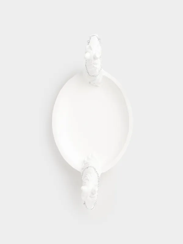 Сәндік ыдыс, 34х16х12 см, полирезин, ақ-күміс, Жылқылар, Horses, image-4