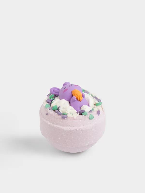 Бомбочка для ванны, 130 гр, с игрушкой, в ассортименте, сиреневая, Сирень, Зайка, Friends spa, image-1