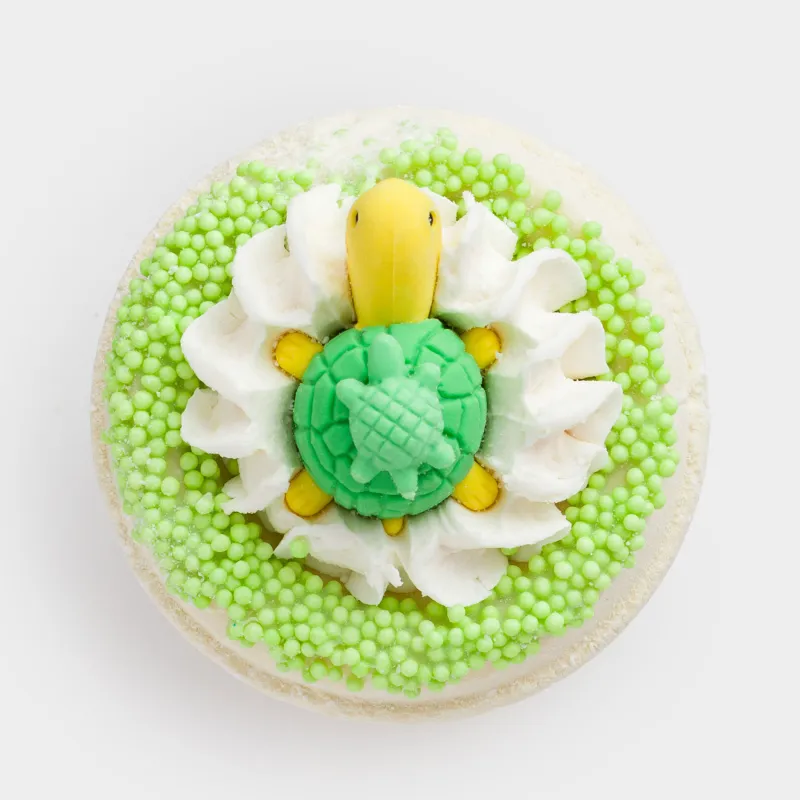 Ваннаға арналған бомба, 130 гр, ойыншығы бар, экрю, Ананас және лайм смузи, Тасбақалар, Aquatic animals