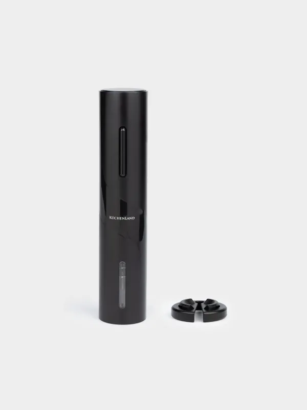 Штопор электрический, 23 см, с резаком для фольги, пластик, черный, Bar, image-0