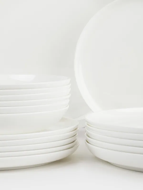 Сервиз обеденный, 6 перс, 18 пр, фарфор F, белый, Welmi, image-1