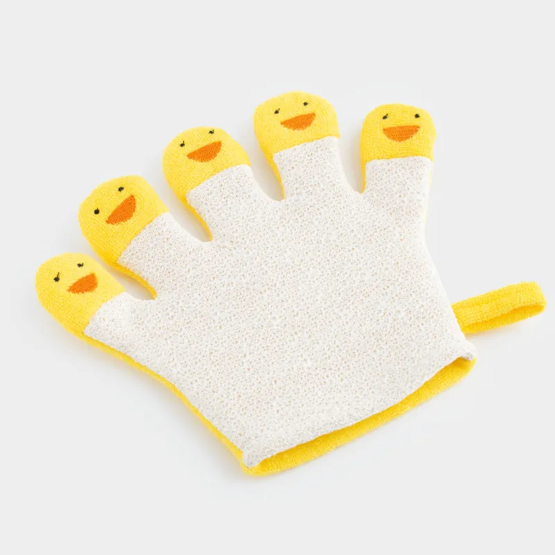 Денені жууға арналған жөке-қолғап, 20х17 см, балаларға арналған, полиэстер, сарғылт-қоңыр-сары, үйректер, Duck yellow, image-1