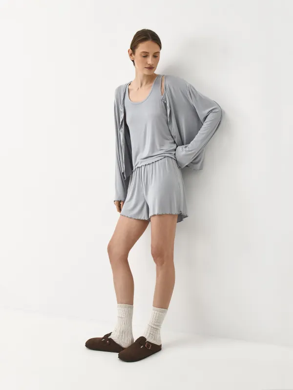 Әйелдер шорттары, үйге арналған, өлшемі L, вискоза/эластан, сұр-көгілдір, Meryl, image-2