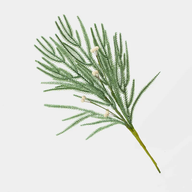 Сәндік бұтақ, 48 см, пластик/пенопласт, ақ жидектері бар шырша, White berry, image-0