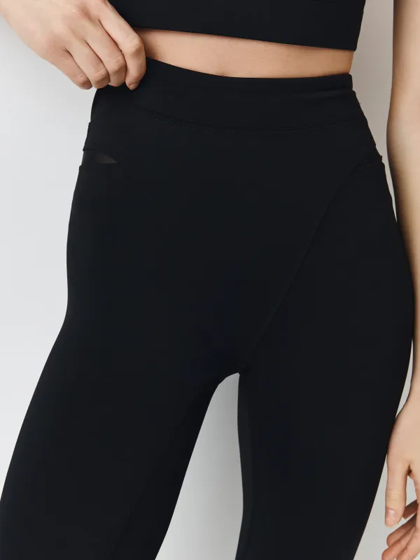 Легинсы женские, спортивные, р. XS, нейлон/эластан/спандекс, черные, Cinthia, image-1