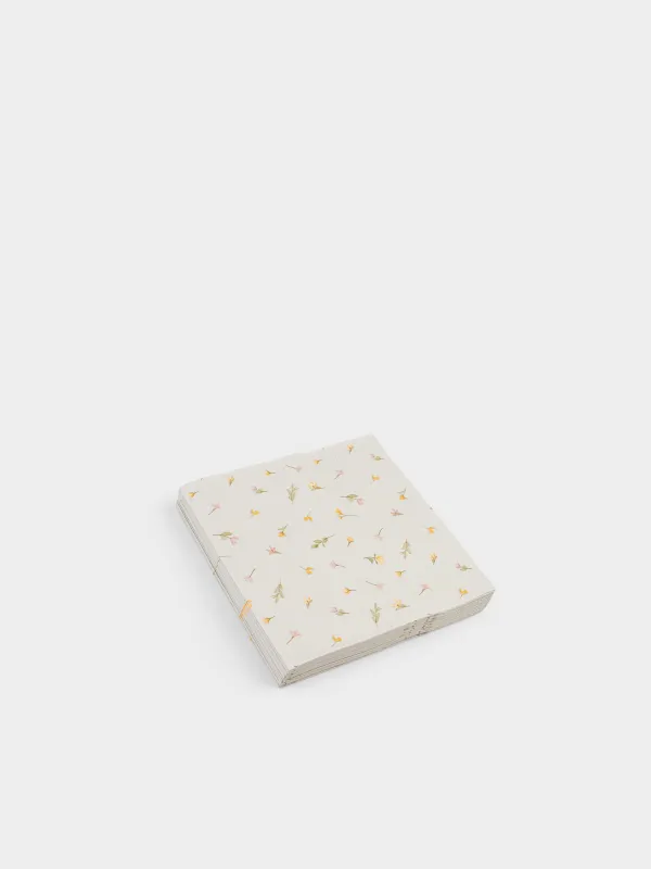 Қағаз майлықтар, 33х33 см, 20 дана, төртбұрышты, сарғылт-қоңыр, Көктемгі гүлдер, Flowery, image-1