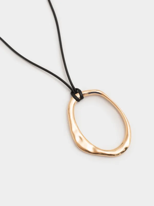 Шынжыр-бау, 90 см, аспасы бар, полиэстер/металл, алтын, Jewelry, image-1