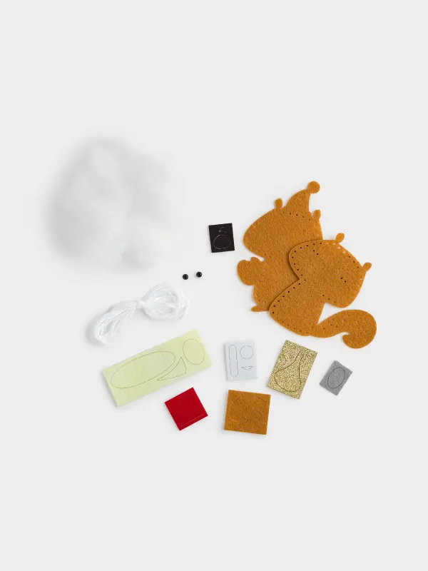 Набор для творчества, 13х15 см, рукоделие, фетр/хлопок, Белка в шапке, Creativity, image-4