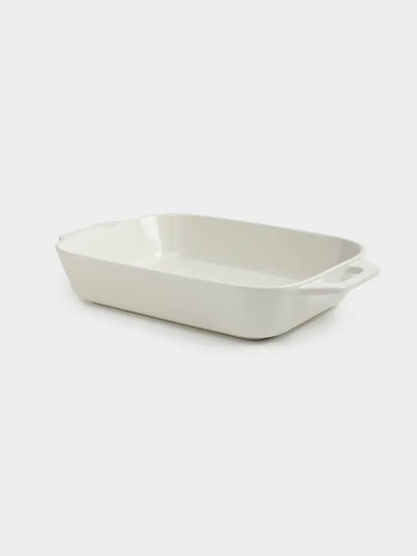 Пісіруге арналған табақ, 27х20 см, керамика, тікбұрышты, сүт, cakes ivory, image-2