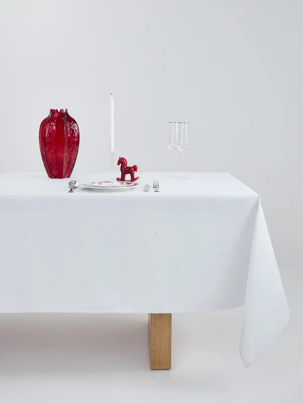 Скатерть, 160х160 см, из жаккарда, Серебристые звезды, Starlight, image-0