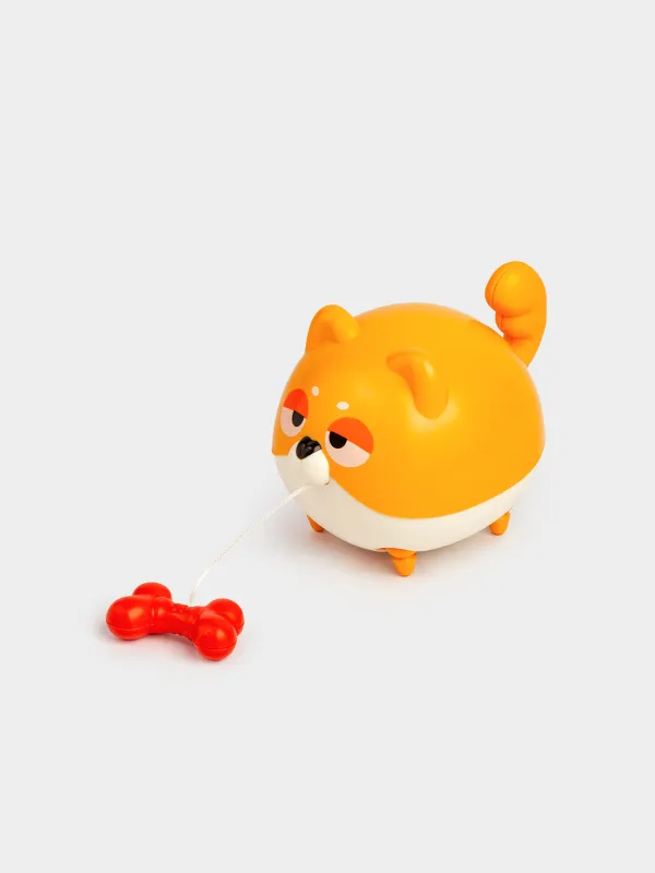 Игрушка, 14х8 см, заводная, пластик, коричневая, Собака с косточкой, Game, image-3