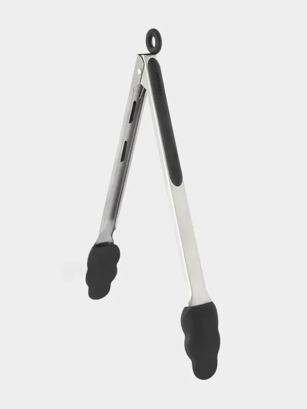 Щипцы кухонные, 34 см, сталь/силикон, серые, Assist, image-0