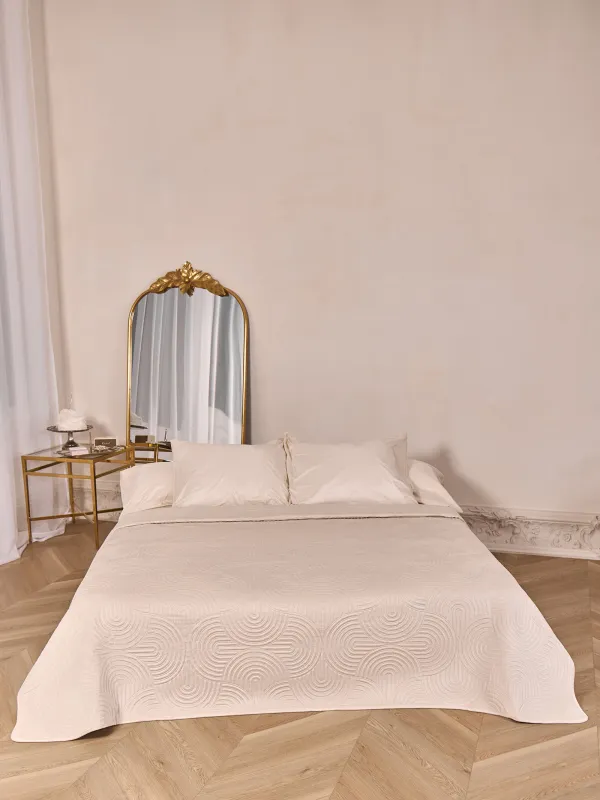 Төсек жапқыш, 220х240 см, сырылған, барқыт/микрофибра, құм, Арка, Arch, image-0