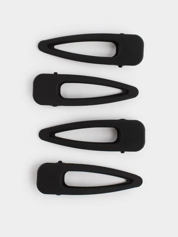 Шаш қыстырғыш, 8 см, 4 дана, металл, қара, Basic, image-0