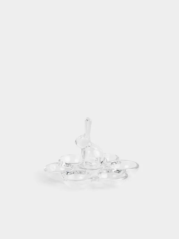 Пасха ыдысы, 18 см, 6 бөлім, шыны, Қоян, Clear figure, image-0