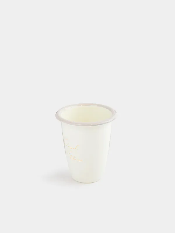 Стақан, 12 см, 500 мл, эмальданған металл, сүт түстес, Бұтақтар, Autumn eamel, image-1