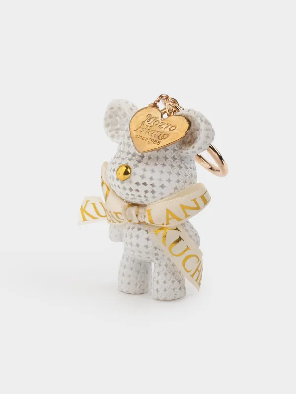 Брелок, 11 см, пластик/металл, молочный, Мишка, Bear, image-4