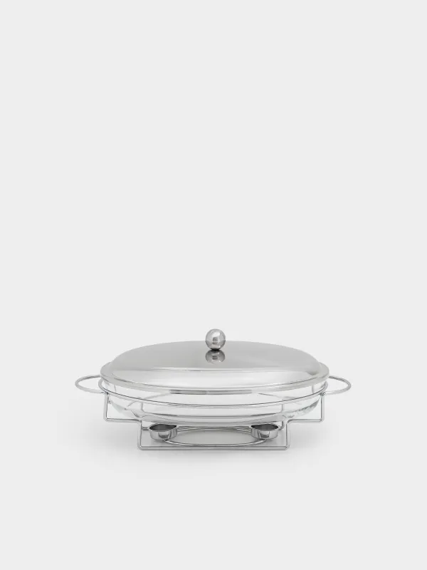 Жылытылатын ыдыс, 42х24 см, шыны Т/болат, сопақ, Classic, image-0