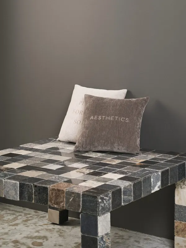 Сәндік жастық, 45×45 см, шенилл/вельвет, қою сұр, Aesthetics, Chenill, image-6