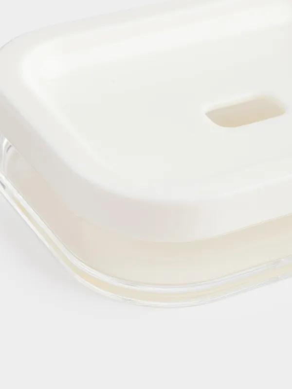 Сабын ыдысы, 12х9 см, пластик/акрил, тікбұрышты, сүт түстес, Eleos, image-3