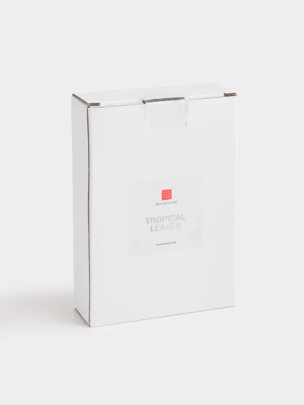 Сабын ыдысы, 14х10 см, шыны, тікбұрышты, жасыл, Тропикалық жапырақтар, Tropical leaves, image-4